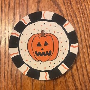 Handmade ceramic Halloween Pumpkin Party Plate